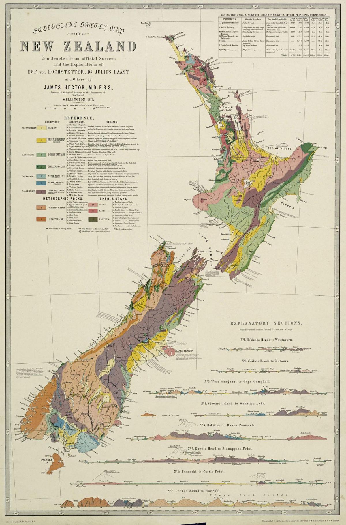 Historical map of New Zealand