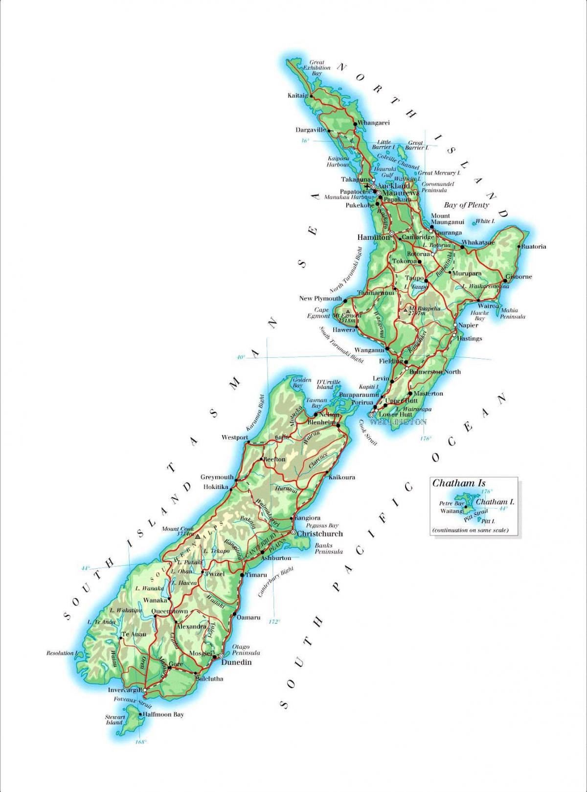 Large map of New Zealand