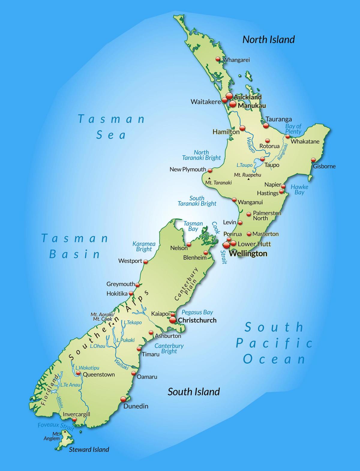 New Zealand city map