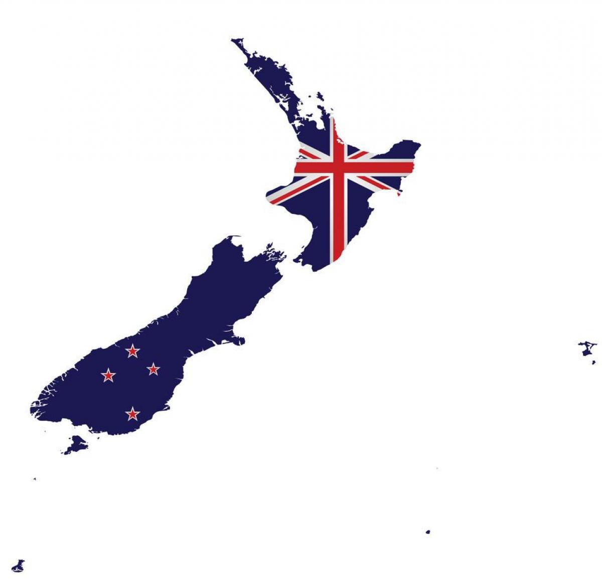 Map of New Zealand flag