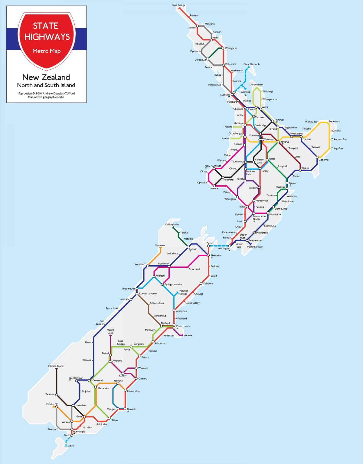 Motorway map of New Zealand