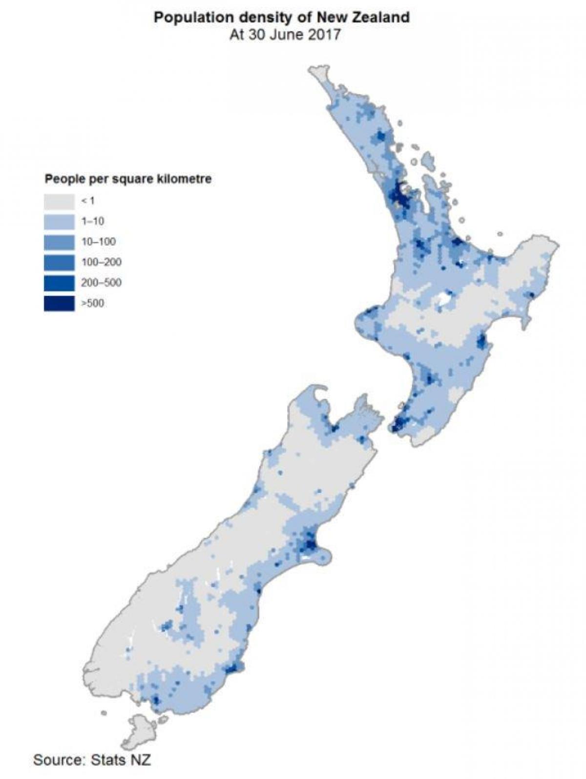 New Zealand density map