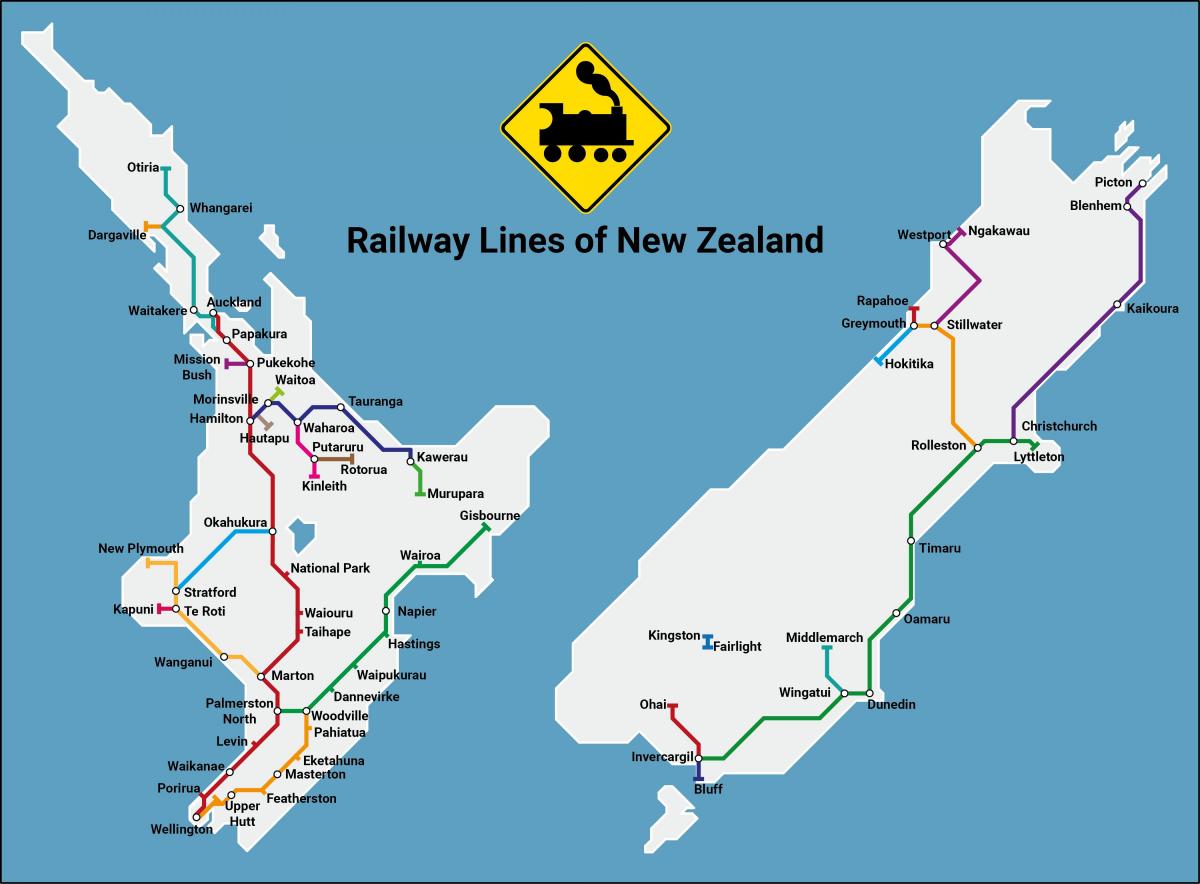New Zealand train lines map