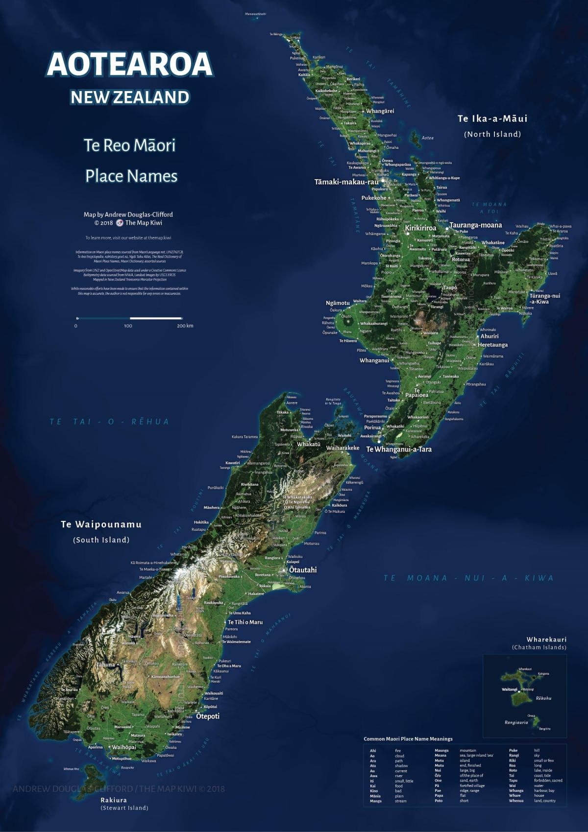 New Zealand sky view map